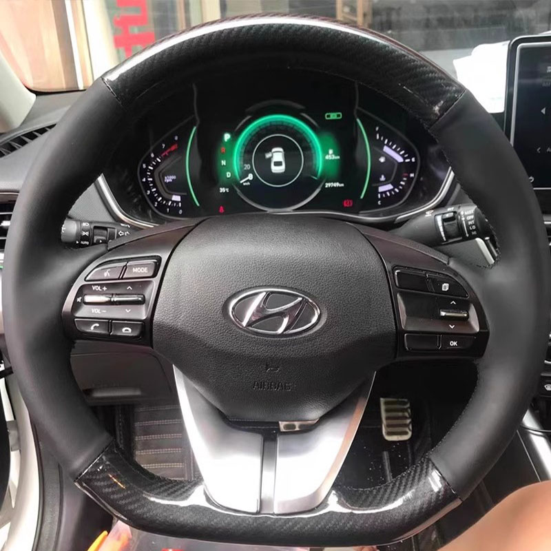 Car Steering Wheel Cover Anti Slip Breathable - For Hyundai Elantra 4 2016-2019 Ioniq