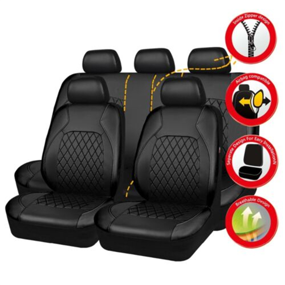 Leather Car Seat Covers Full Set Universal - Universal Car Seat Cover Set PU