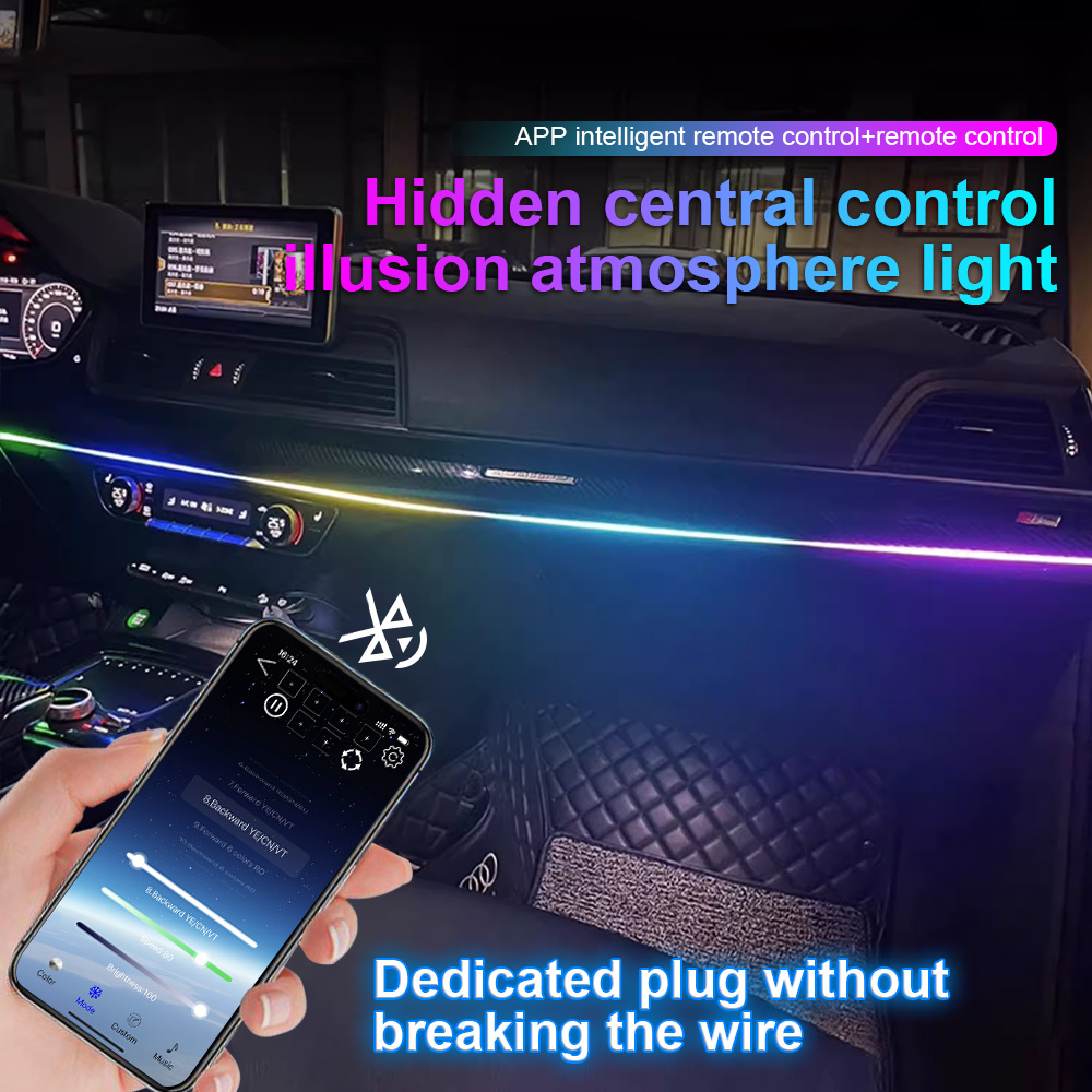 Led Ambient Interior Car Lights App Control - 64 colors USB Car LED Ambient