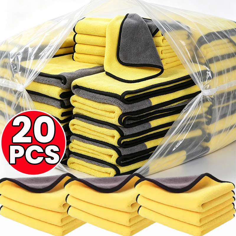 1/20pcs Car Cleaning Microfibe - Microfiber Car Drying Towel Super Absorbent ulasan dan harga