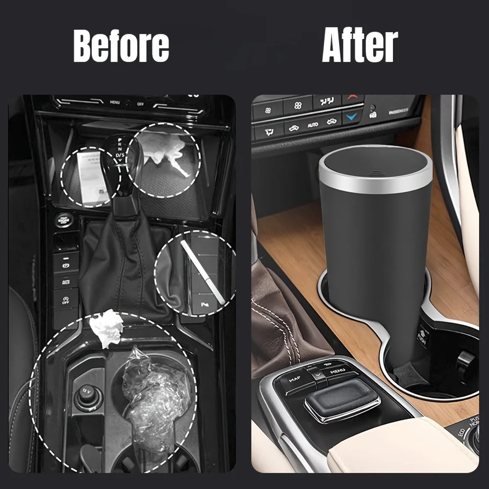 for Cup Holders Storage Compac - Waterproof Car Trash Can With Lid ulasan dan harga