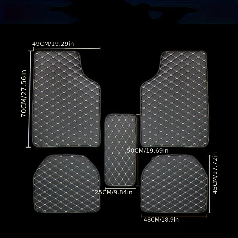 5Pcs Universal PU Leather Car  - Car Floor Mats Universal Waterproof Leather ulasan dan harga