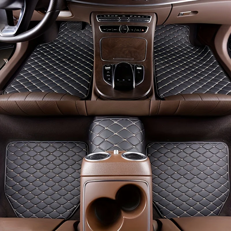 5Pcs Universal PU Leather Car  - Car Floor Mats Universal Waterproof Leather ulasan dan harga