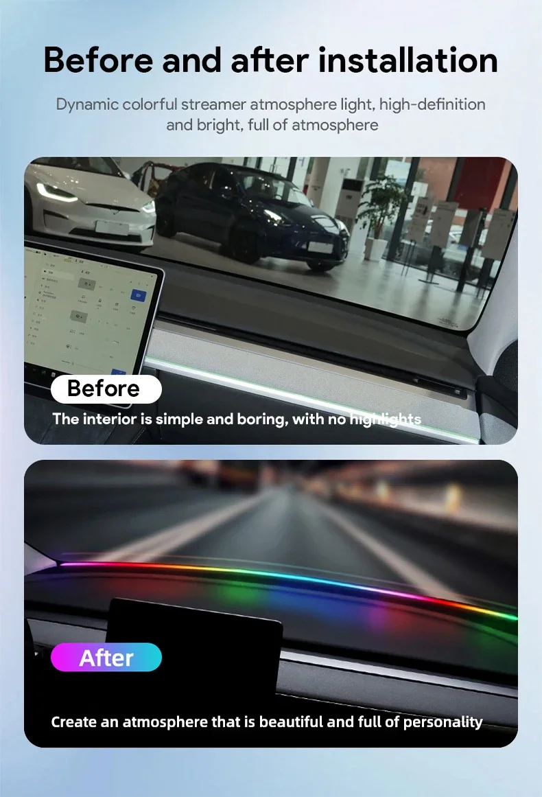 140/150CM LED Car Ambient Ligh - Led Ambient Interior Car Lights App Control ulasan dan harga