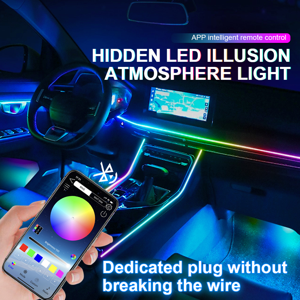 6/10/14/18 in 1 Car Ambient Li - Led Ambient Interior Car Lights App Control ulasan dan harga