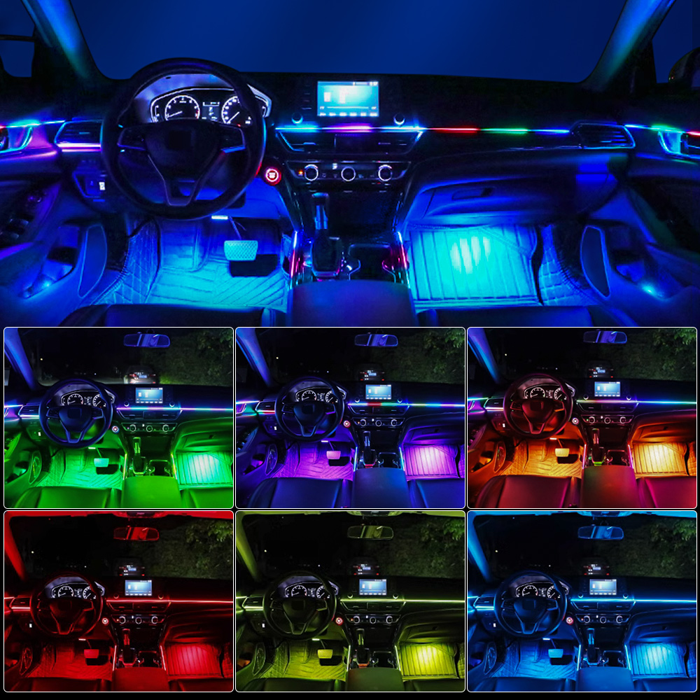 6/10/14/18 in 1 Car Ambient Li - Led Ambient Interior Car Lights App Control ulasan dan harga