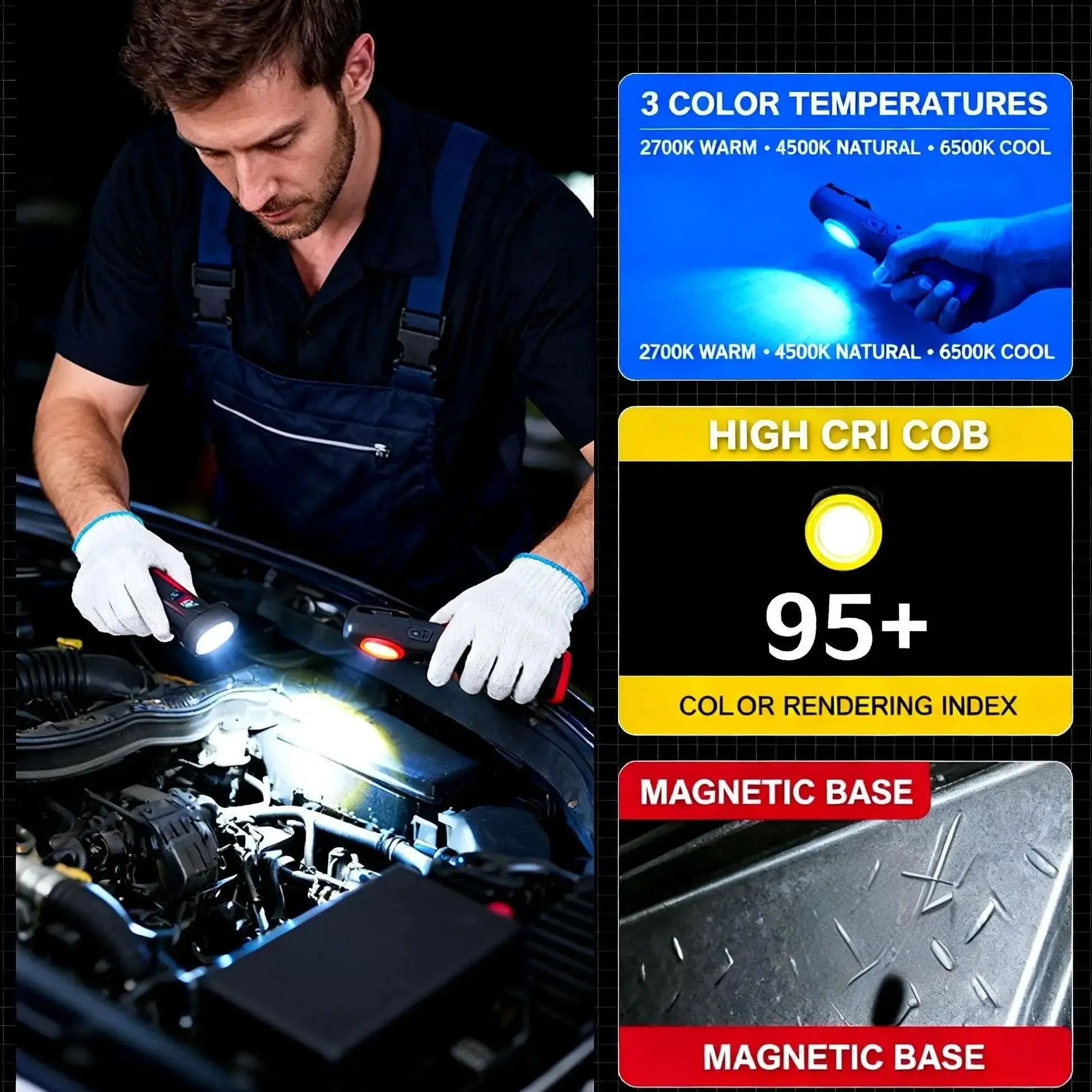 FUNAYA Portable Flashlight Car - Auto Repair Tools ulasan dan harga