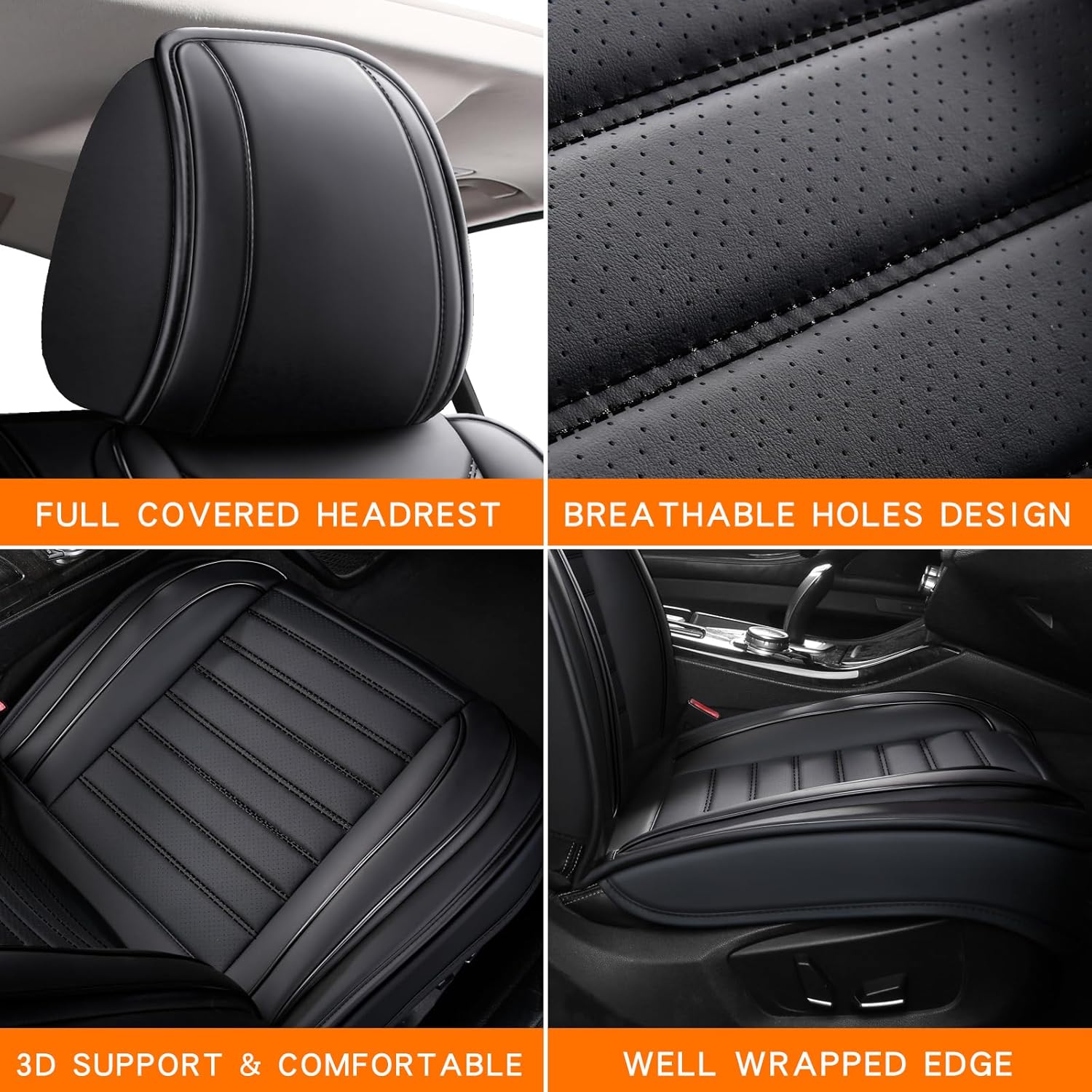 5pcs Full Set Car Seat Covers  - Leather Car Seat Covers Full Set Universal ulasan dan harga