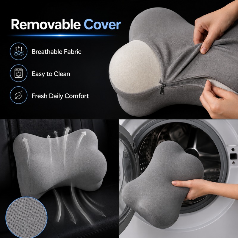 Universal Car Headrest Neck Pi - Memory Foam Car Neck Pillow Lumbar Support ulasan dan harga