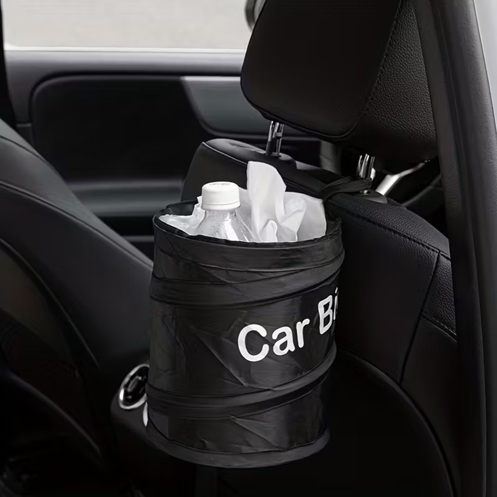 Mini Black Collapsible Pop-up  - Waterproof Car Trash Can With Lid ulasan dan harga