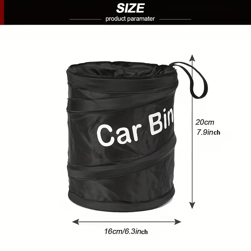 Mini Black Collapsible Pop-up  - Waterproof Car Trash Can With Lid ulasan dan harga