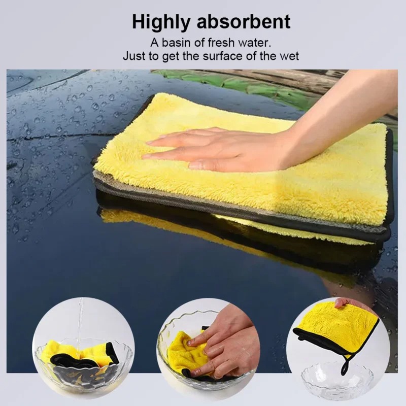 1-20pcs Thicken Microfiber Clo - Microfiber Car Drying Towel Super Absorbent ulasan dan harga