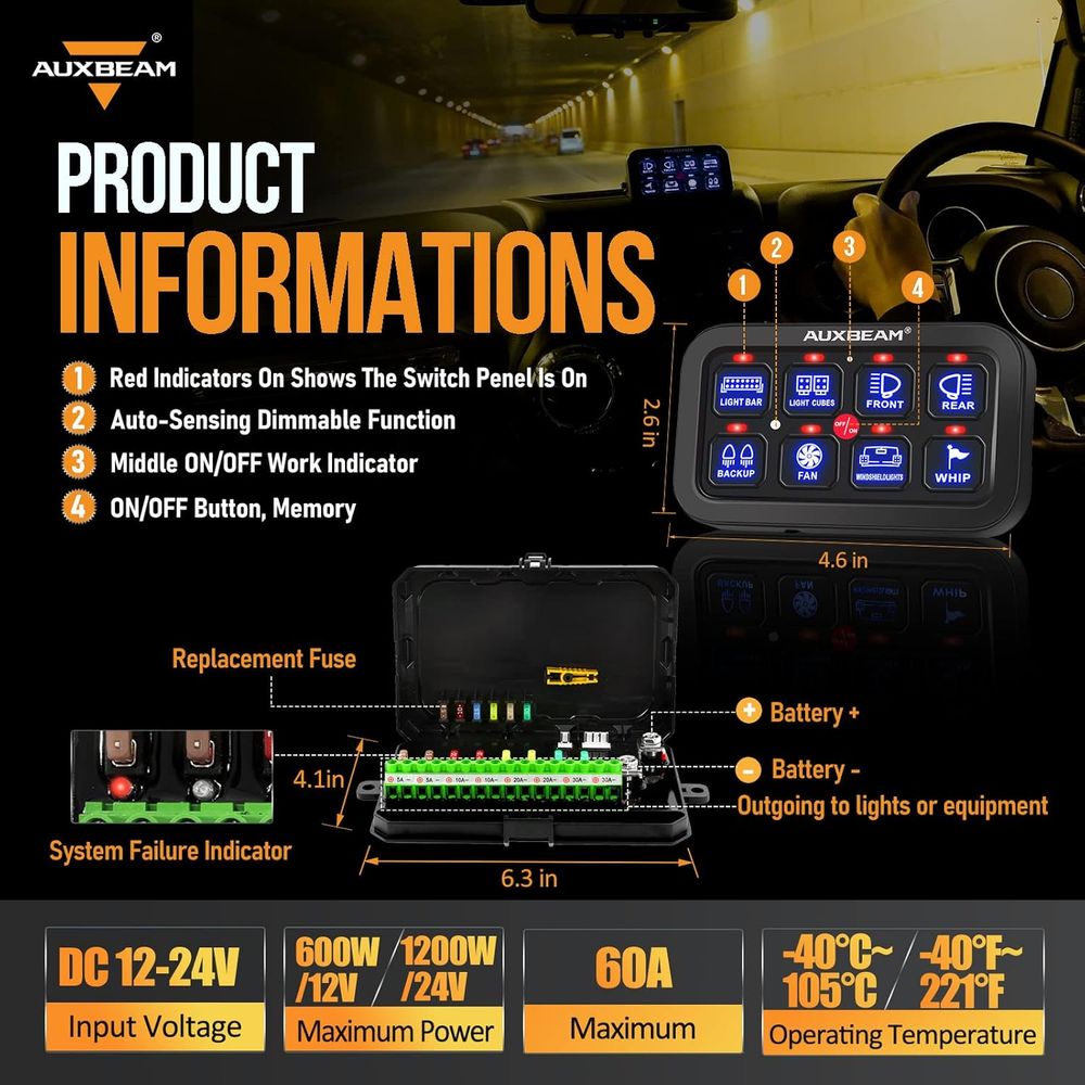 8 Gang Switch Panel BA80 Autom - Car Electronics ulasan dan harga